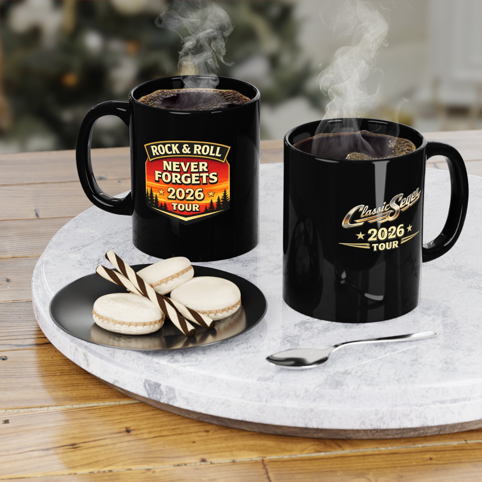 Rock & Roll Never Forgets – 2026 Tour Black Mug (11 oz)